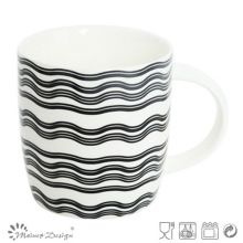 Caneca cerâmica 12oz com projeto do decalque das ondas